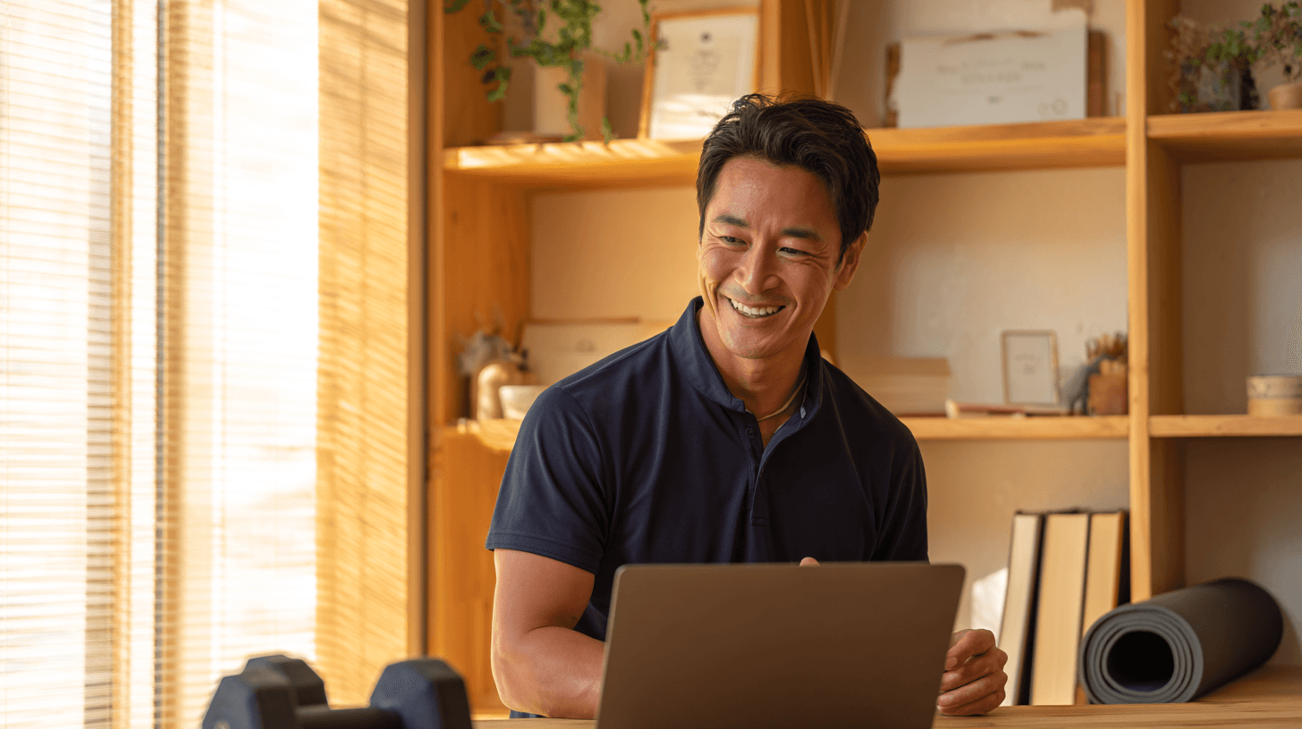 ノートPCでビデオ通話するビジネスウーマン